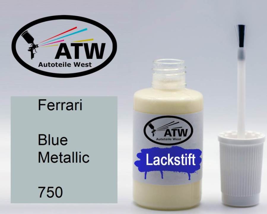 Ferrari, Blue Metallic, 750: 20ml Lackstift, von ATW Autoteile West.